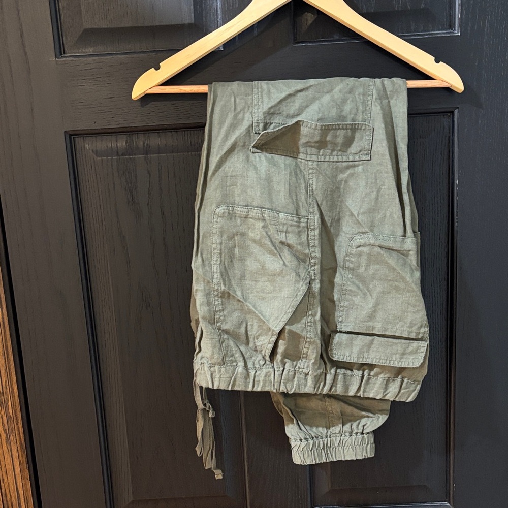 Artisan Ny Linen Drawstring Pants in Olive